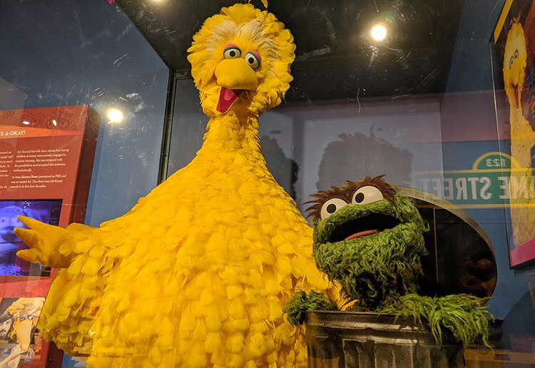 Sesame Street puppets at the Jim Henson Gallery in the Center for Puppetry Arts.